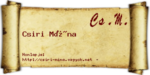 Csiri Mína névjegykártya